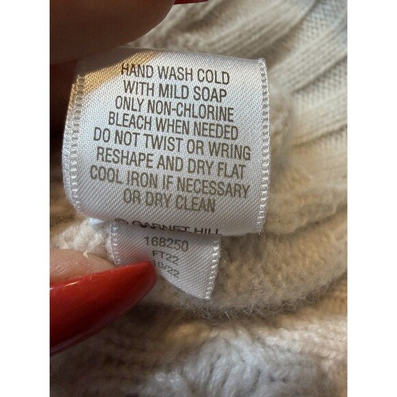 Garnet Hill Cabled Cashmere Cream Sweater Vest XS Quiet Luxury - Picture 8 of 8